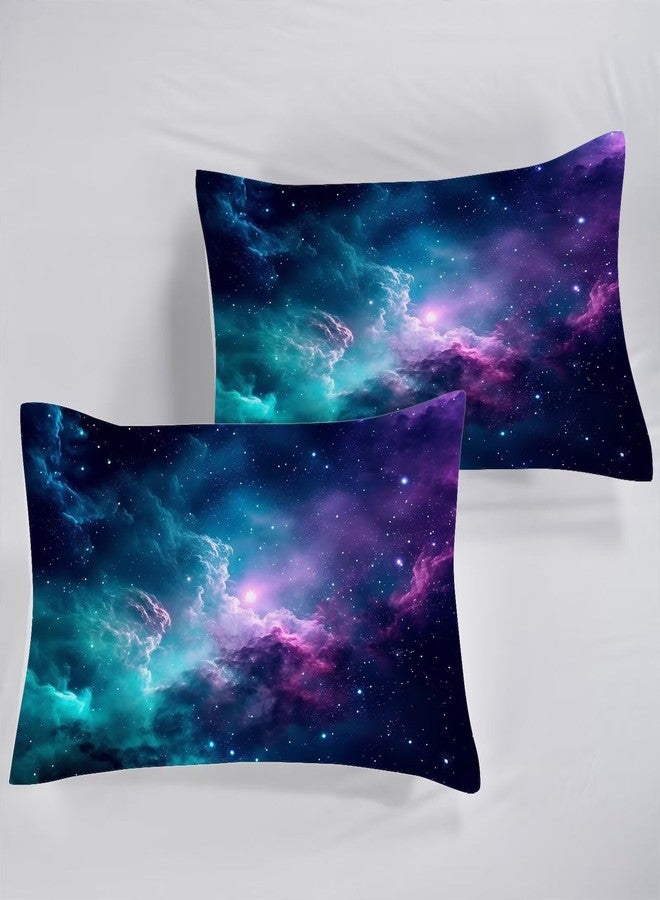 FUYEUN Blue Galaxy Sheet Set Twin: Space Bedding Set for Kids Teens Girls Boys Cloud Starry Sky Bedroom Bed - 1 Flat Sheet, 1 Fitted Sheet, 1 Pillowcase - Image 5